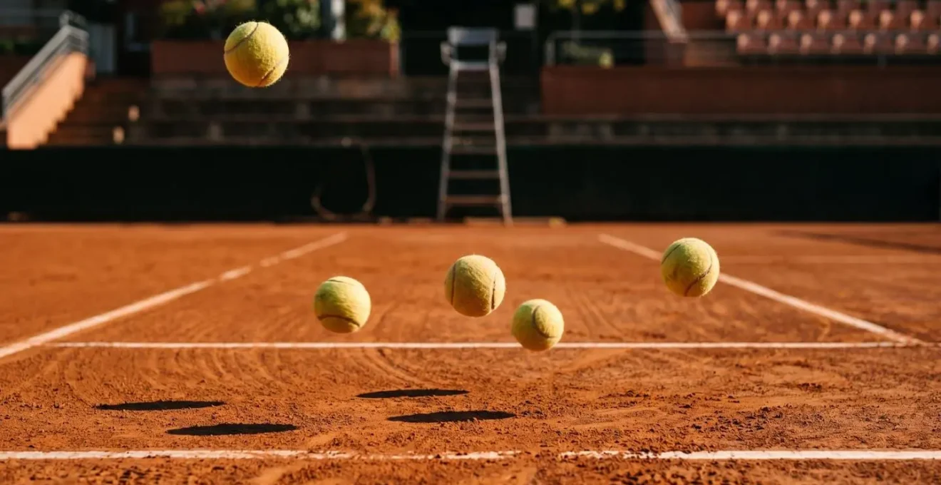 Trajectoires variées de balles de tennis illustrant la technique du cassage de rythme avec une balle haute et une balle basse