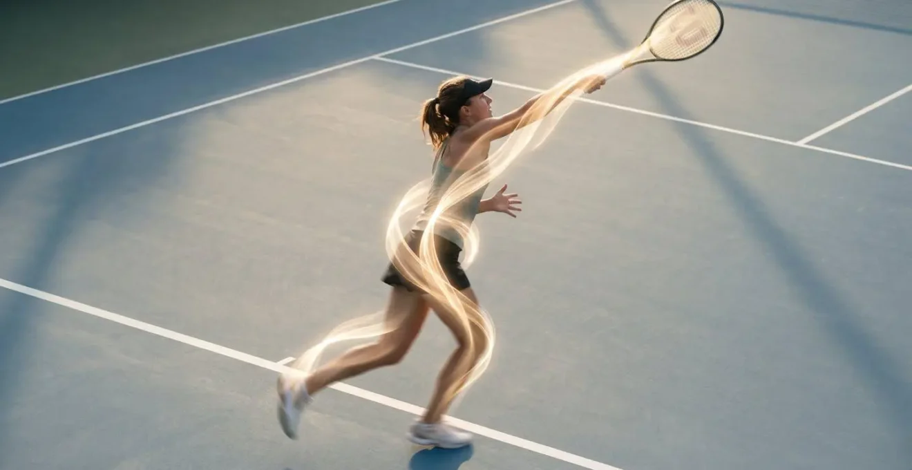 Visualisation du transfert d'énergie du sol vers la raquette lors du service au tennis