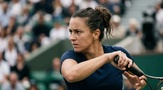 Joueur de tennis dans un moment de haute pression lors d'un match important